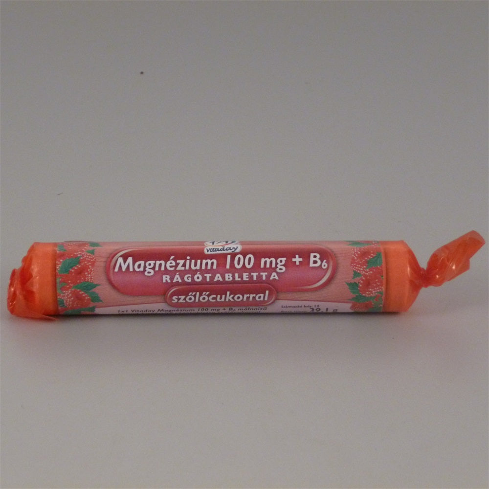 1x1 vitaday magnézium+b6 žuvacie tabletky s hroznovým cukrom jahody 17 kusov