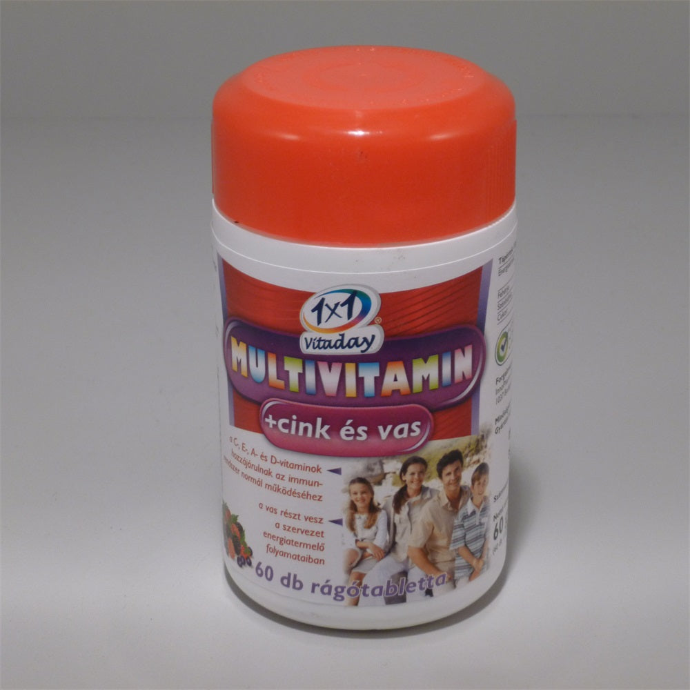 1x1 vitaday multivitamín + zinok + železo žuvacia tableta 60 š. š.