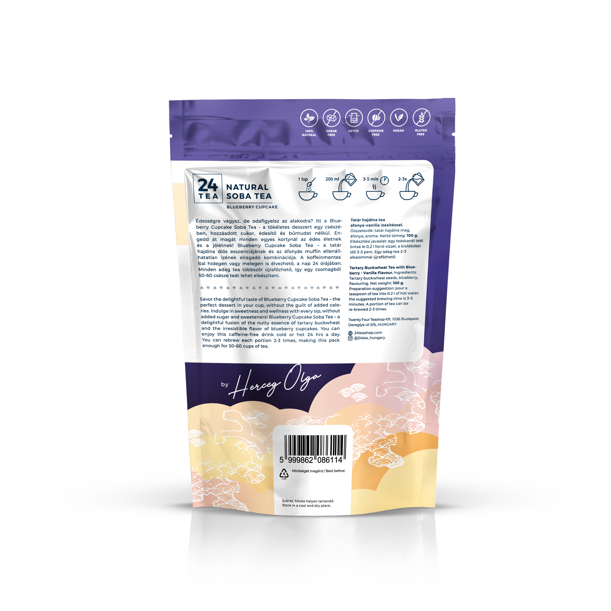 24tea blueberry cupcake soba tea jahodový čaj 100 g
