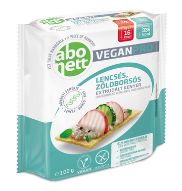 Abonett VeganPro extrudovaný chlieb so šošovicou a zeleným hráškom 100 g - 91790