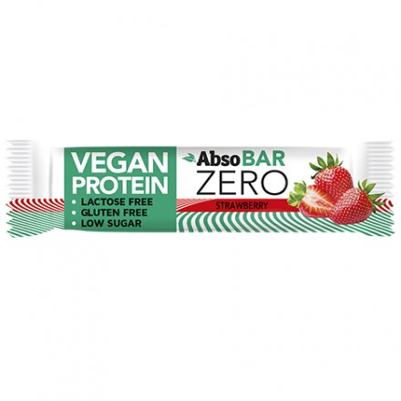 Absorice AbsoBAR Zero vegán proteínová tyčinka s jahodovou príchuťou 40 g - 56674