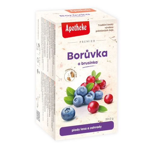 Apotheke Ovocný čaj z čučoriedok a brusníc 40 g - 23738