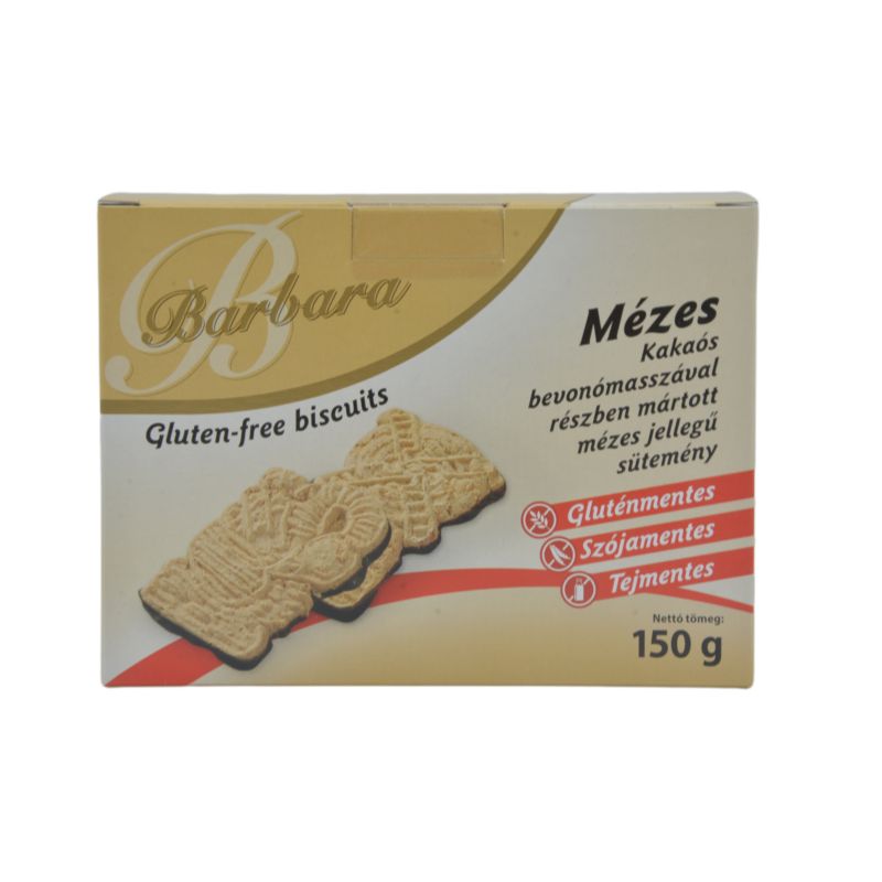 Barbara gluténové medové sušienky s tmavou čokoládou 150 g - 13455