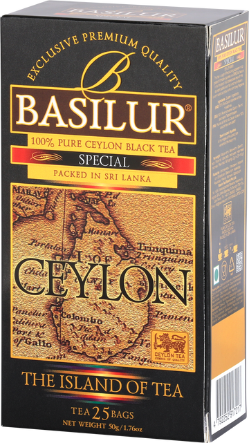 Basilur the island of tea special ceylónsky čierny čaj 25 filtrov 50 g - 87670