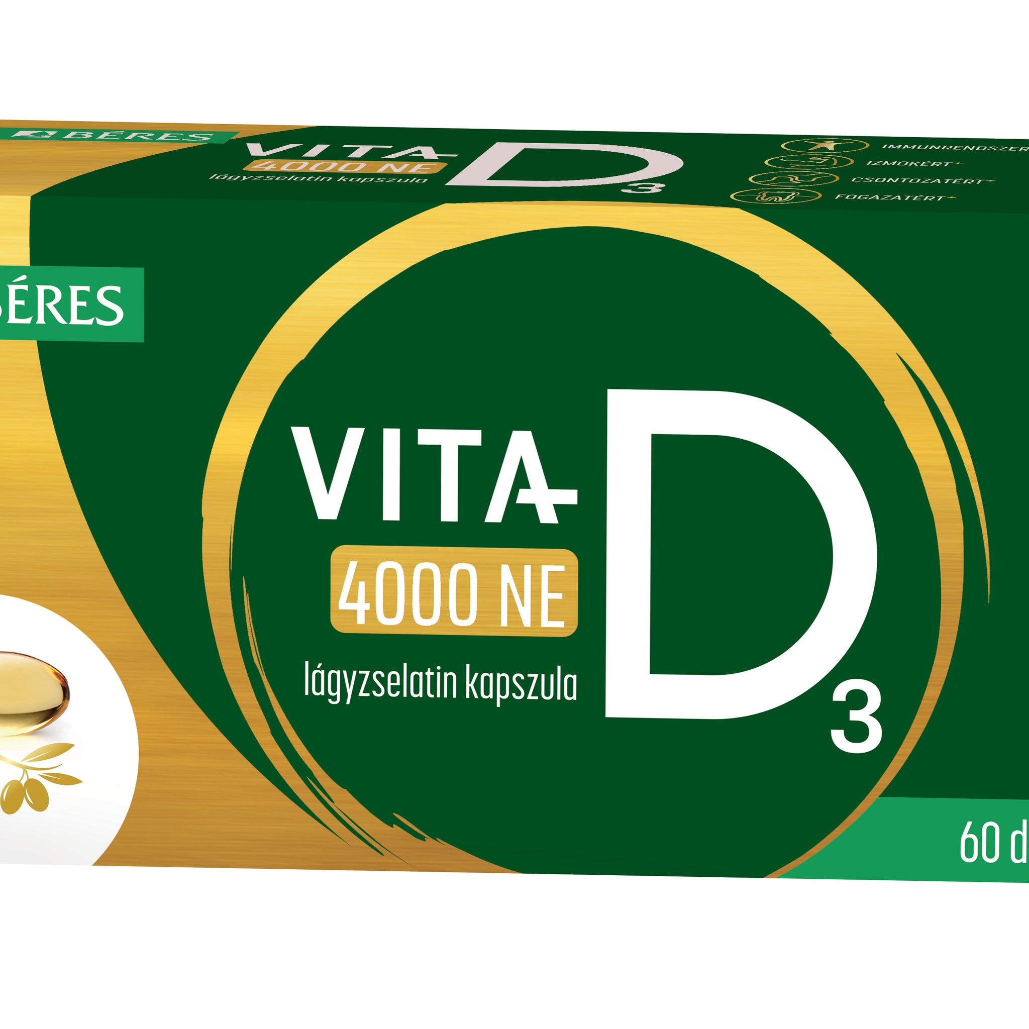 Béres vita-d3 4000ne kapsule mäkkého želatínu 60 kusov