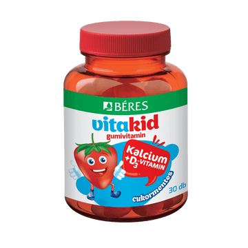 Vitakíd v brade, vápnik + d3 vitamín gumivitamín 30 šálok