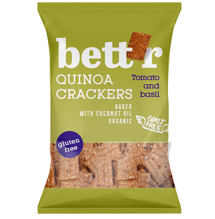 BETT'R Quinoa krekry s paradajkami a bazalkou 100 g - 86611