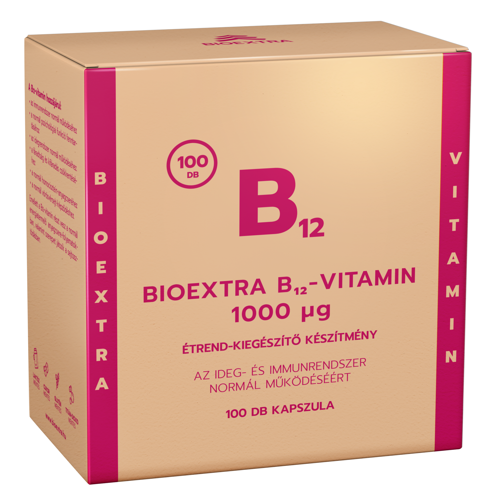 Bioextra vitamín b12 1000 μg kapsuly 100 šálok