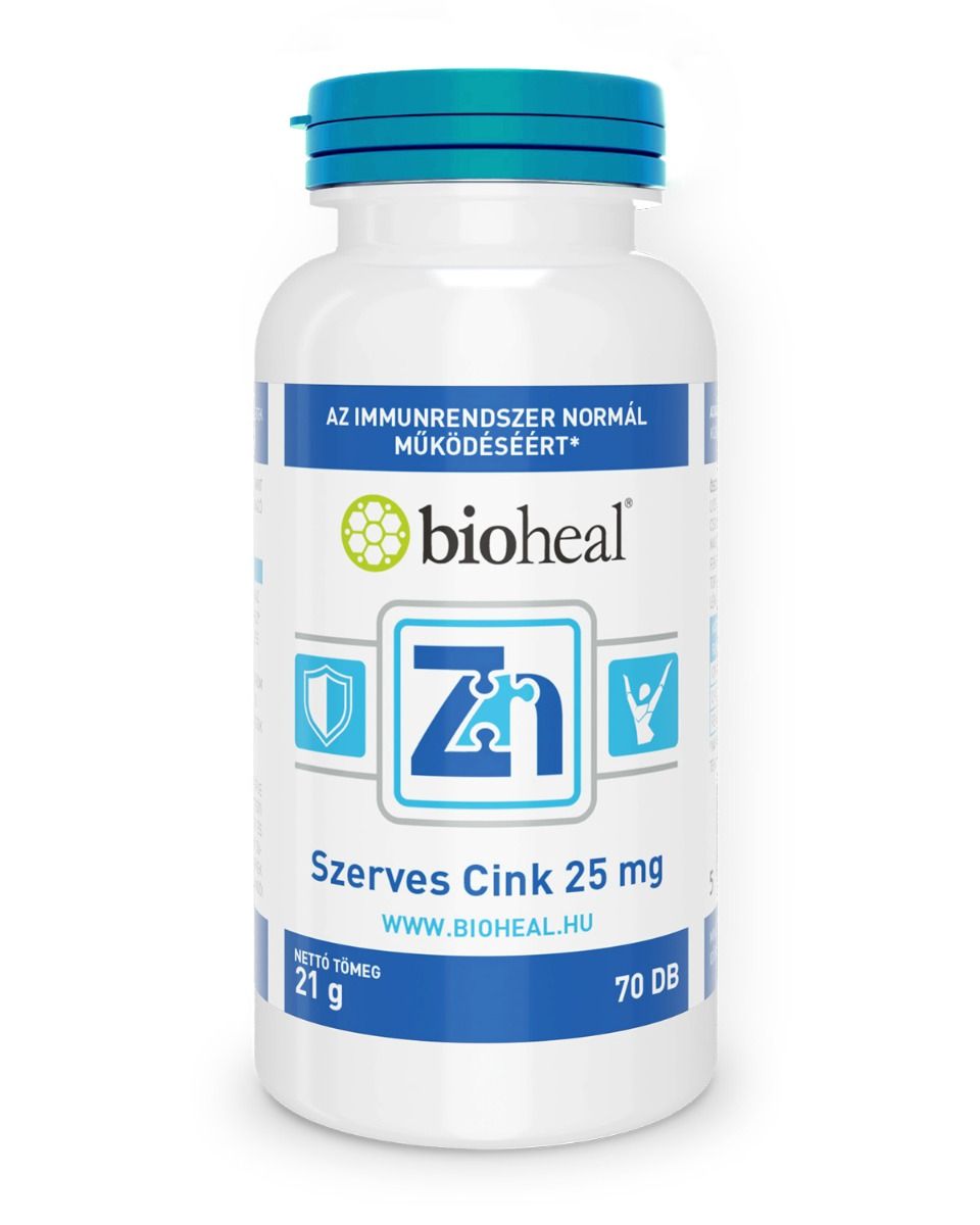 Bioheal organický zinok 25 mg tablety 70 ks