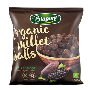 Biopont bio extrudované pšenové guľôčky s kakaovou príchuťou 60 g - 34166