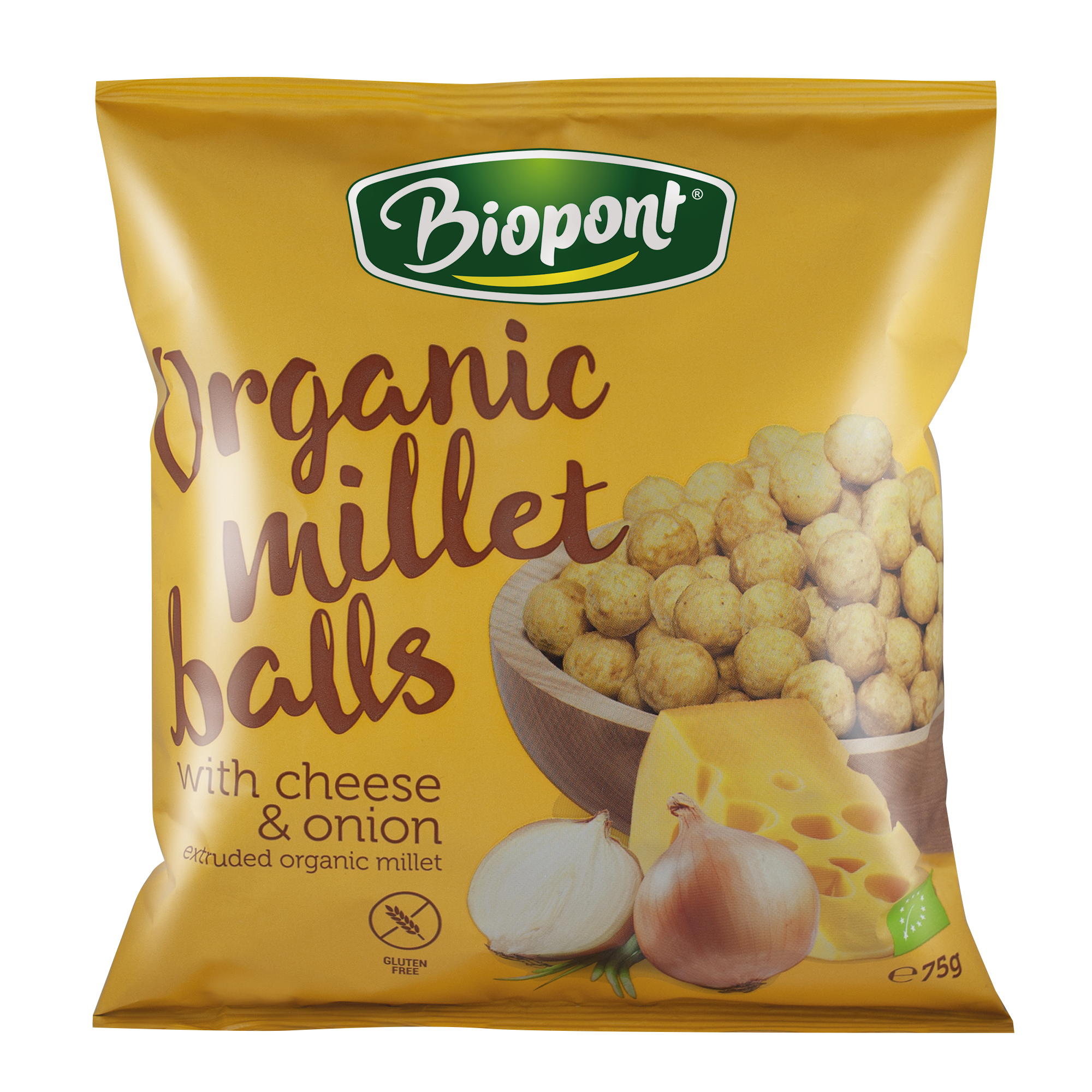 Biopont Jáhlové chrumky so syrom a cibuľou 75 g - 21770