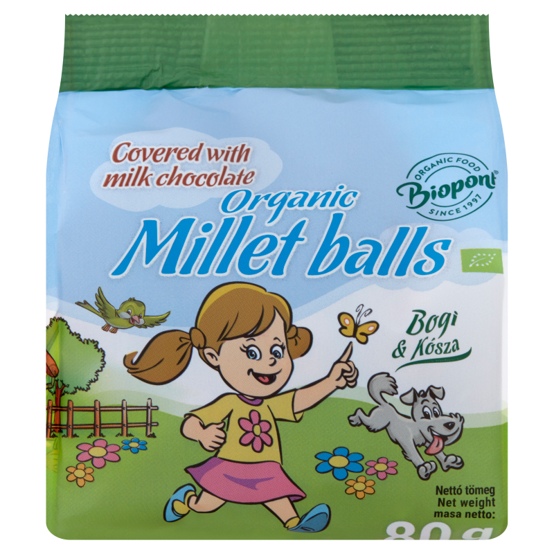 Biopont chrupki jaglane v mliečnej čokoláde 80 g - 21774