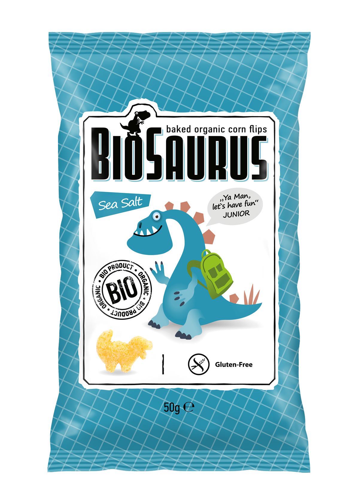 BioSaurus kukuričný snack s morskou soľou 50 g - 34158