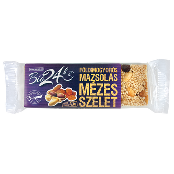 Biopont Bio Medová tyčinka s arašidmi a hrozienkami 40 g - 21777