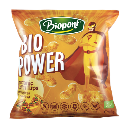 Biopont extrudované kukuričné chrumky s príchuťou pizze 55 g - 92601