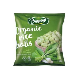 Biopont Bio ryžové guľôčky so špenátom a pórom 60 g - 50026