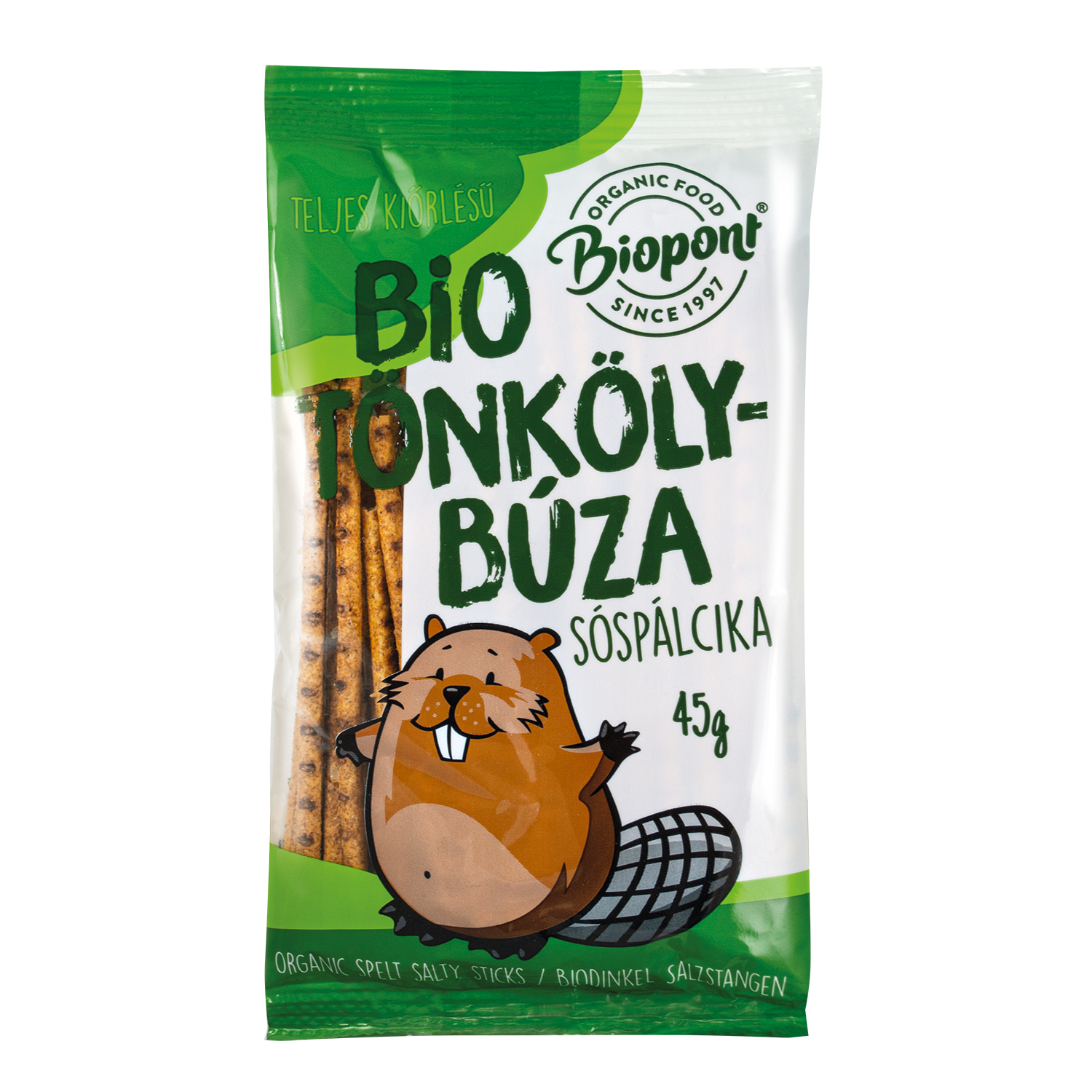 Biopont celozrnné špaldové soľné tyčinky 45 g - 18345
