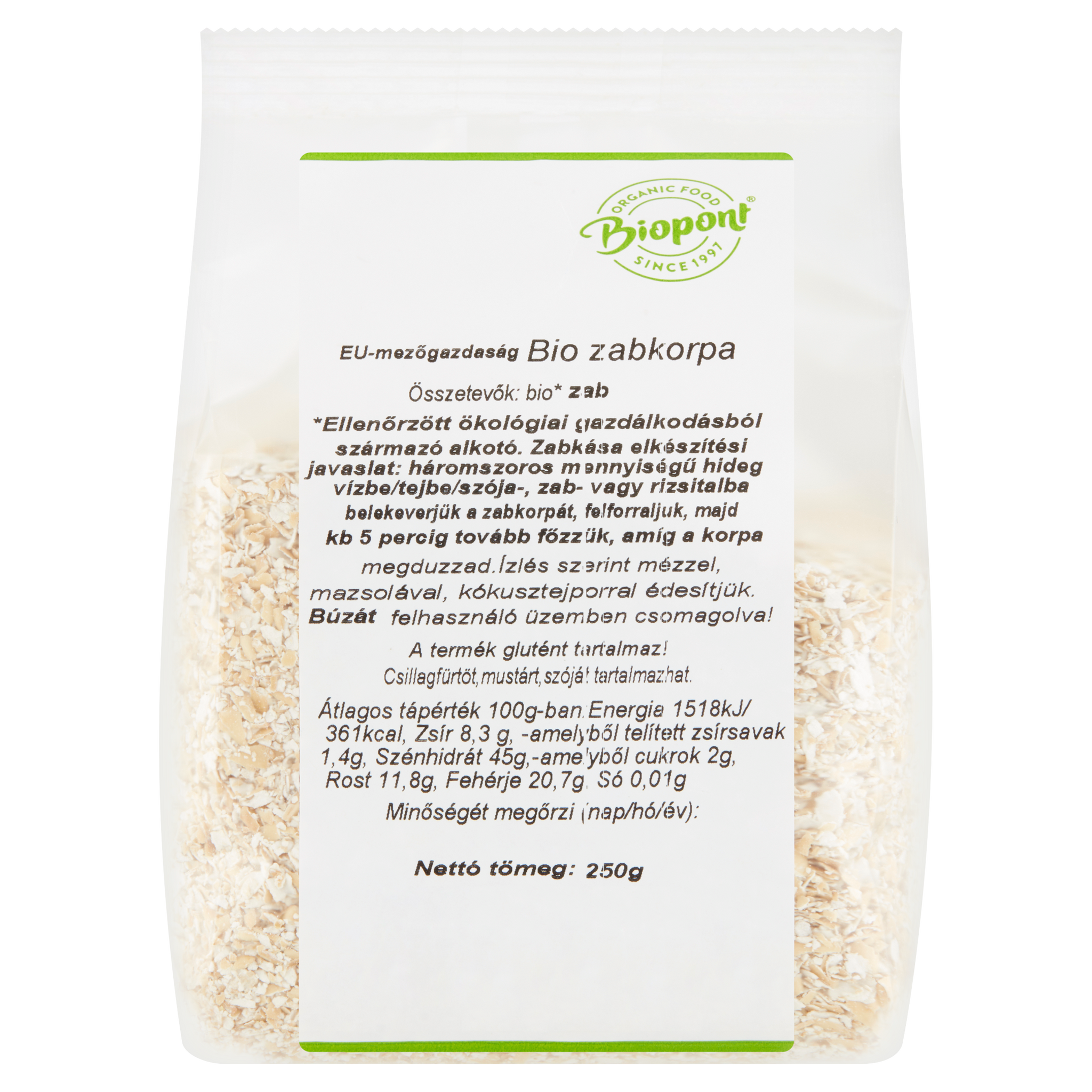 Biopont Bio ovsené otruby 250 g - 21801