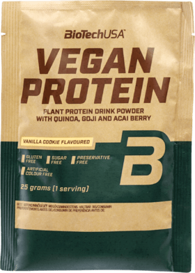 BioTech USA Vegán proteín vanilkový koláčik 25 g - 87169