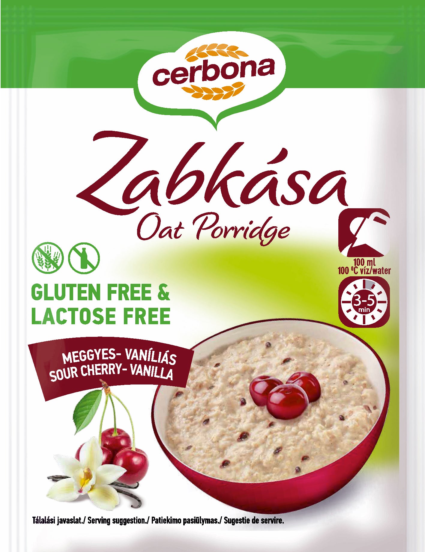 Cerbona ovsená kaša s višňou a vanilkou 50 g - 83086