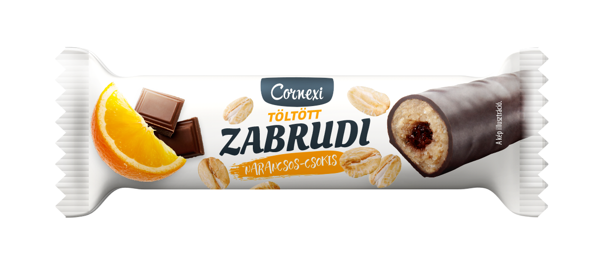 Cornexi zabruď s oranžovou náplňou, zabruď s kakaovým povlakom 30 g