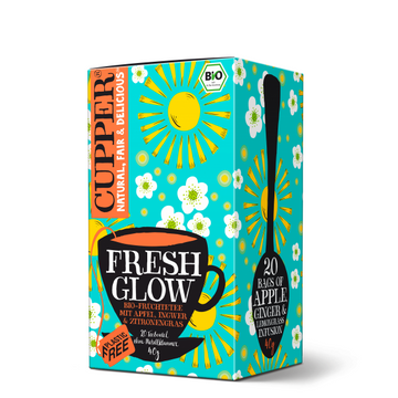 Cupper Bio bylinný čaj Fresh Glow so zázvorom, citrónovou trávou a jablkom 40 g - 85816