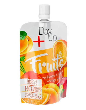 Day Up Ovocná kapsička jablko, broskyňa, mrkva, pomaranč 100 g - 90717