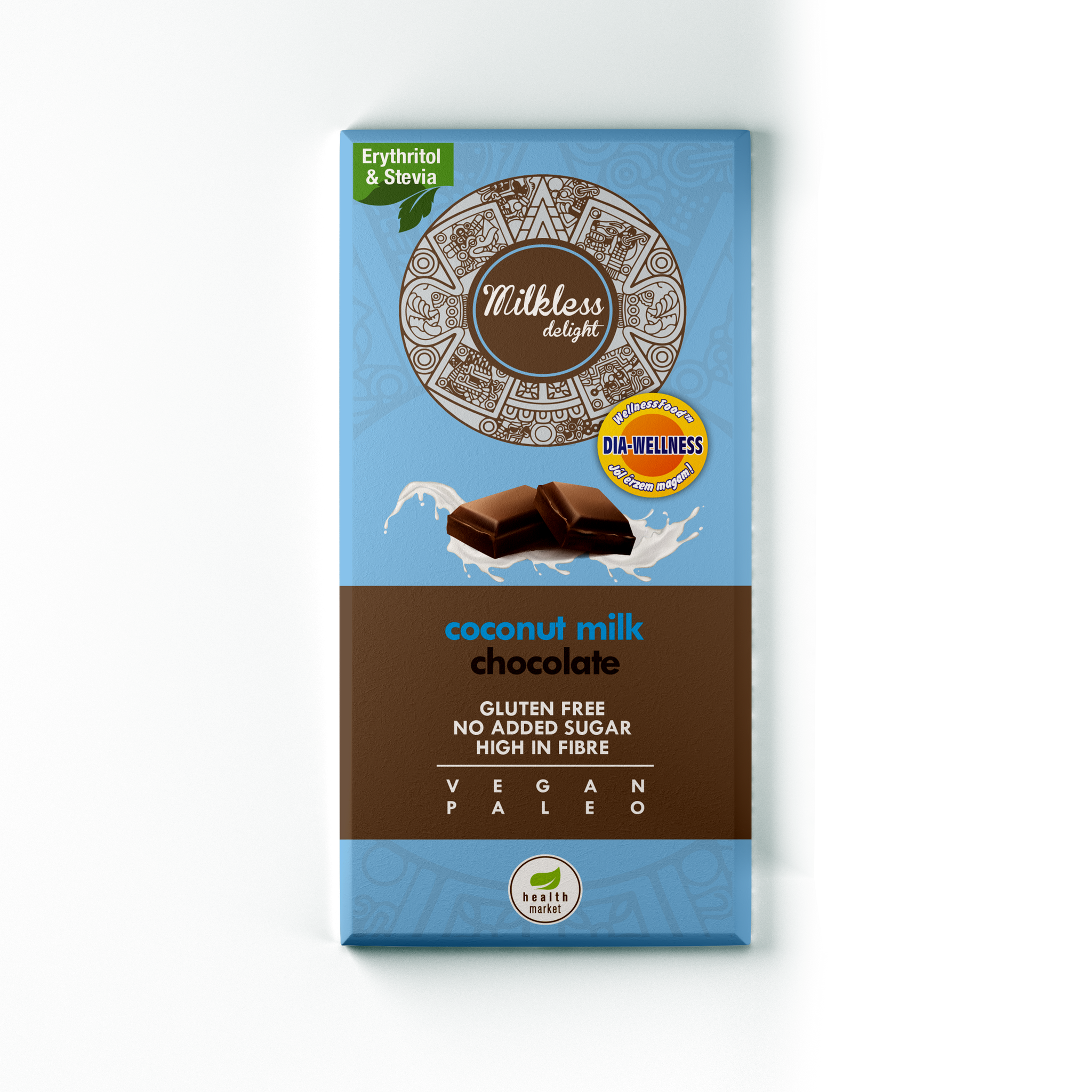 Health Market Milkless Delight Čokoláda s kokosovým mliekom a so sladidlami 80 g - 58579