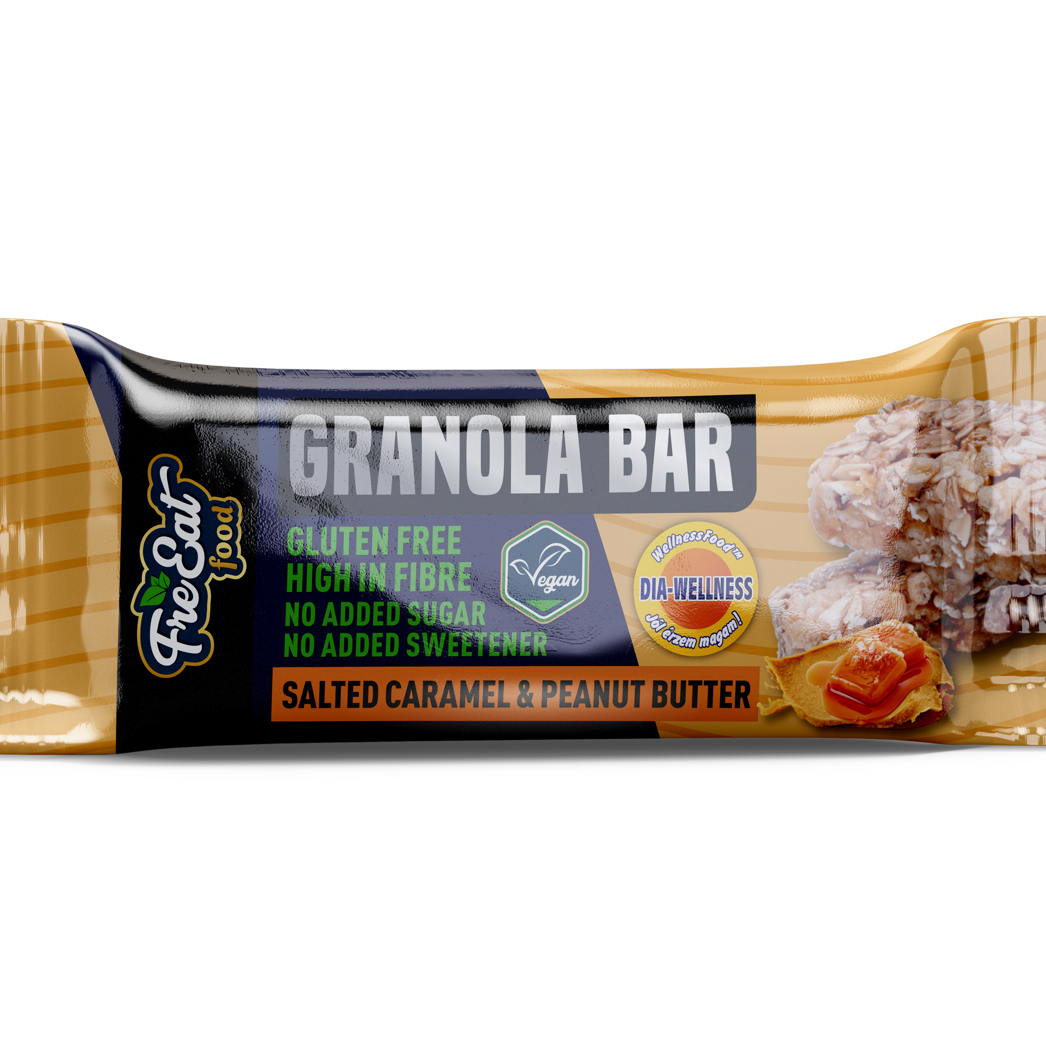 Dia-wellness freeat food granola bar so slanou karamelovou chuťou 50 g