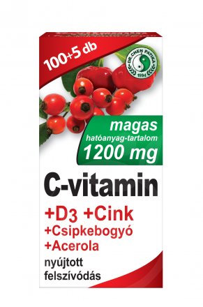 Dr.chen vitamín C 1200 mg + d3 + zinok + acerola + tabletky z orieškov 105 ks