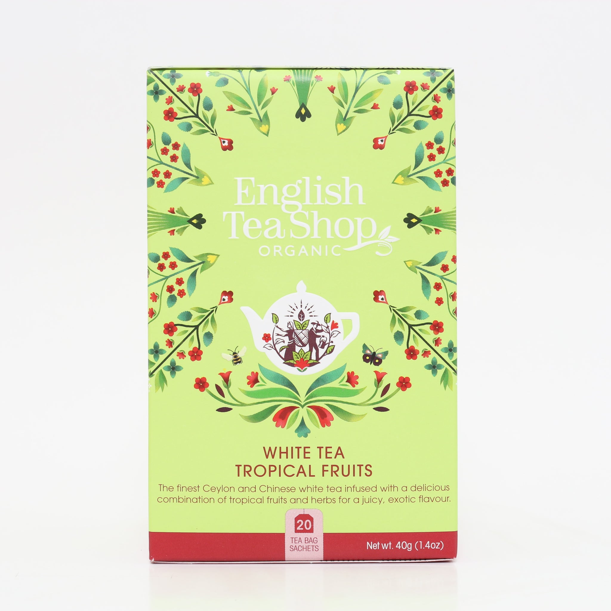 English Tea Shop Biely čaj s tropickým ovocím v nálevových vreckách 40 g - 86116