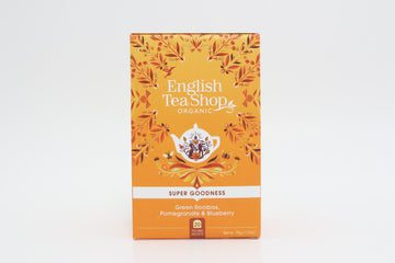 English Tea Shop organické zelené rooibos, granátové jablko a čučoriedkový čaj, nálevové vrecúška 20 x 1,75 g - 86111