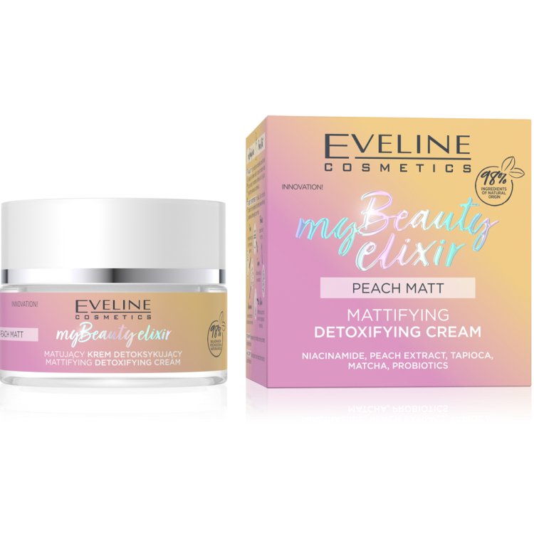 Eveline Cosmetics My Beauty Elixir Peach Matt detoxikačný krém s matným efektom 50 ml - 91027