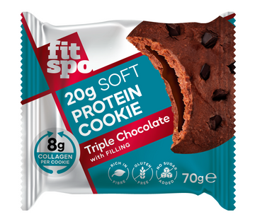Fitspo proteínové koláče 20g proteín, 8g koláče s trojitou čokoládovou príchuťou 70g
