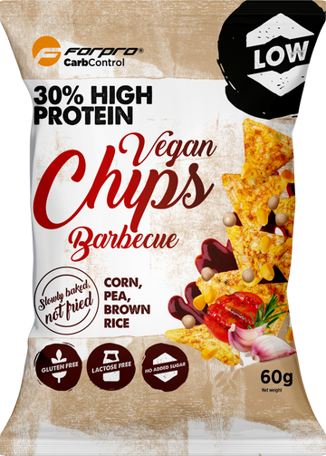 Forpro high protein 30% vegánske čipsy barbecue 60 g