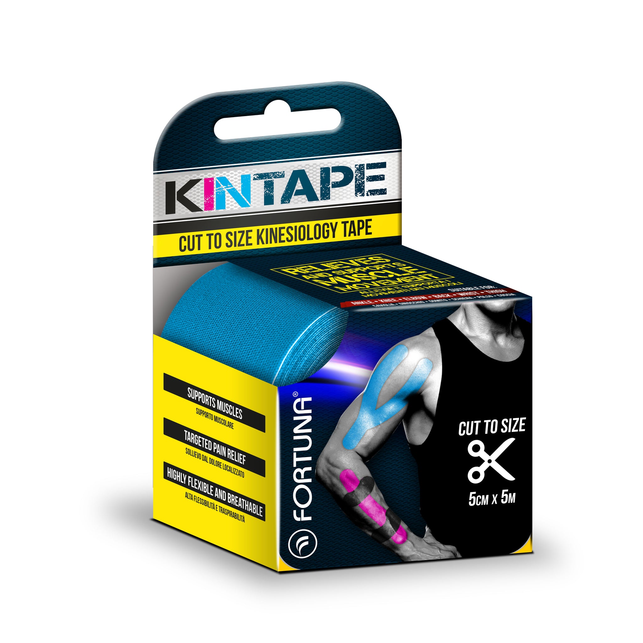Fortuna kinetická náplast modrá 5cmx5m 1 kus