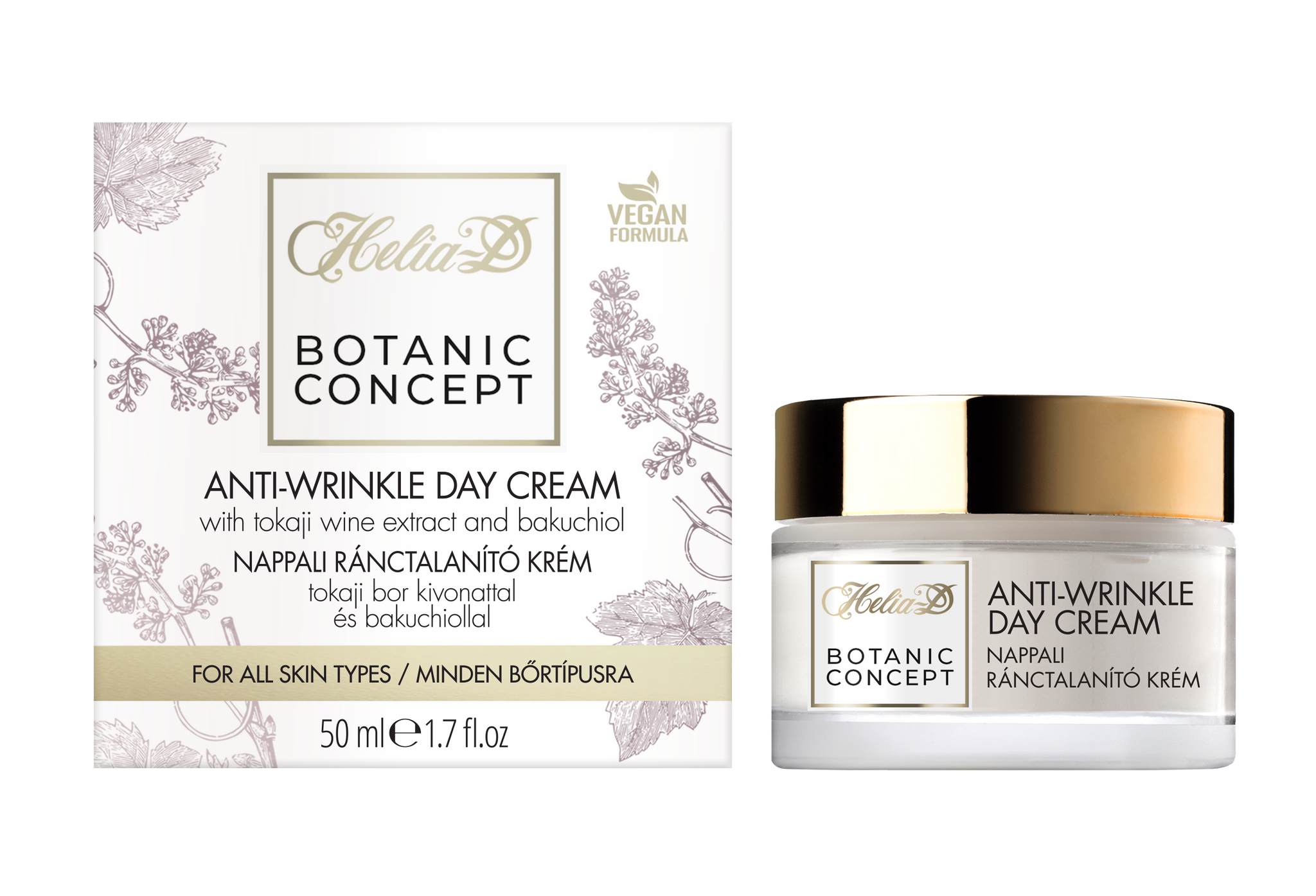 Helia-D denný krém proti vráskam s výťažkom z tokajského vína a bakuchiolom 50 ml - 88466