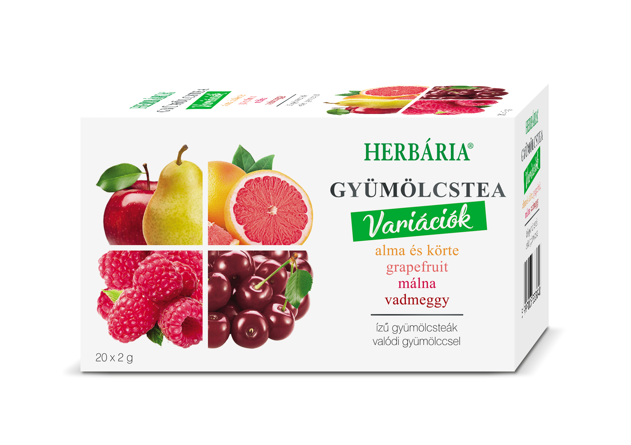 Herbária Ovocný Čajový Mix Jablko-Hruška, Grapefruit, Malina, Divá Čerešňa 40 g - 94411