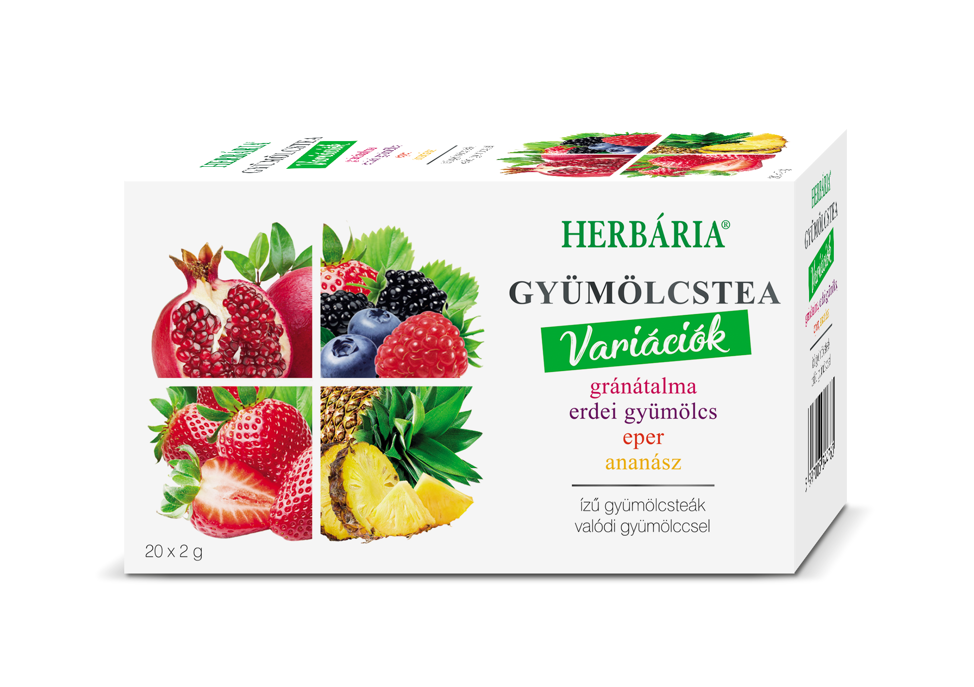 Herbária Ovocný čajový mix Granátové jablko, Lesné ovocie, Jahoda, Ananás 40 g - 94412