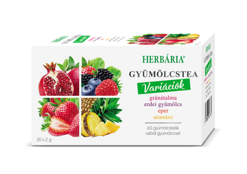 Herbária Ovocný čajový mix Granátové jablko, Lesné ovocie, Jahoda, Ananás 40 g - 94412