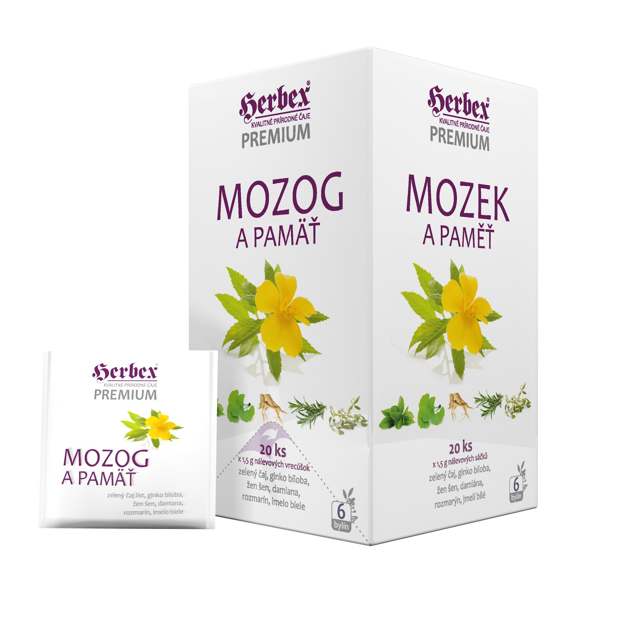 Herbex Bylinný čaj Mozog a pamäť 30 g - 90220
