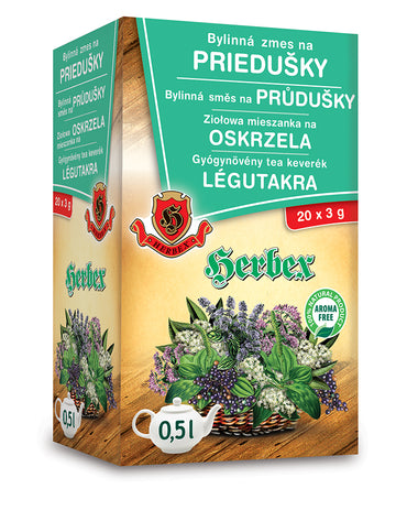 Herbex bylinný prieduškový čaj 60 g - 40959