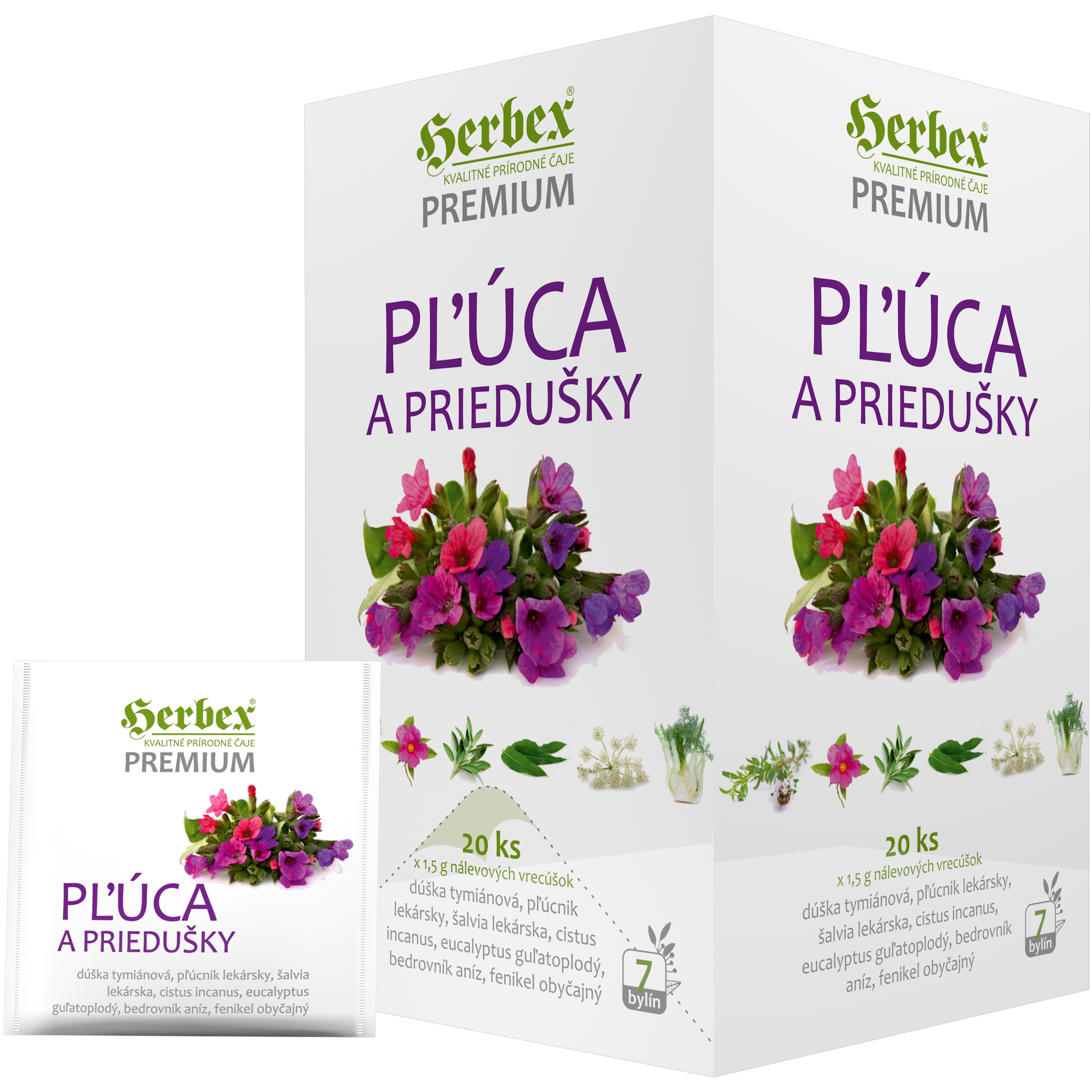 Herbex Bylinný čaj na pľúca a priedušky 30 g - 90221