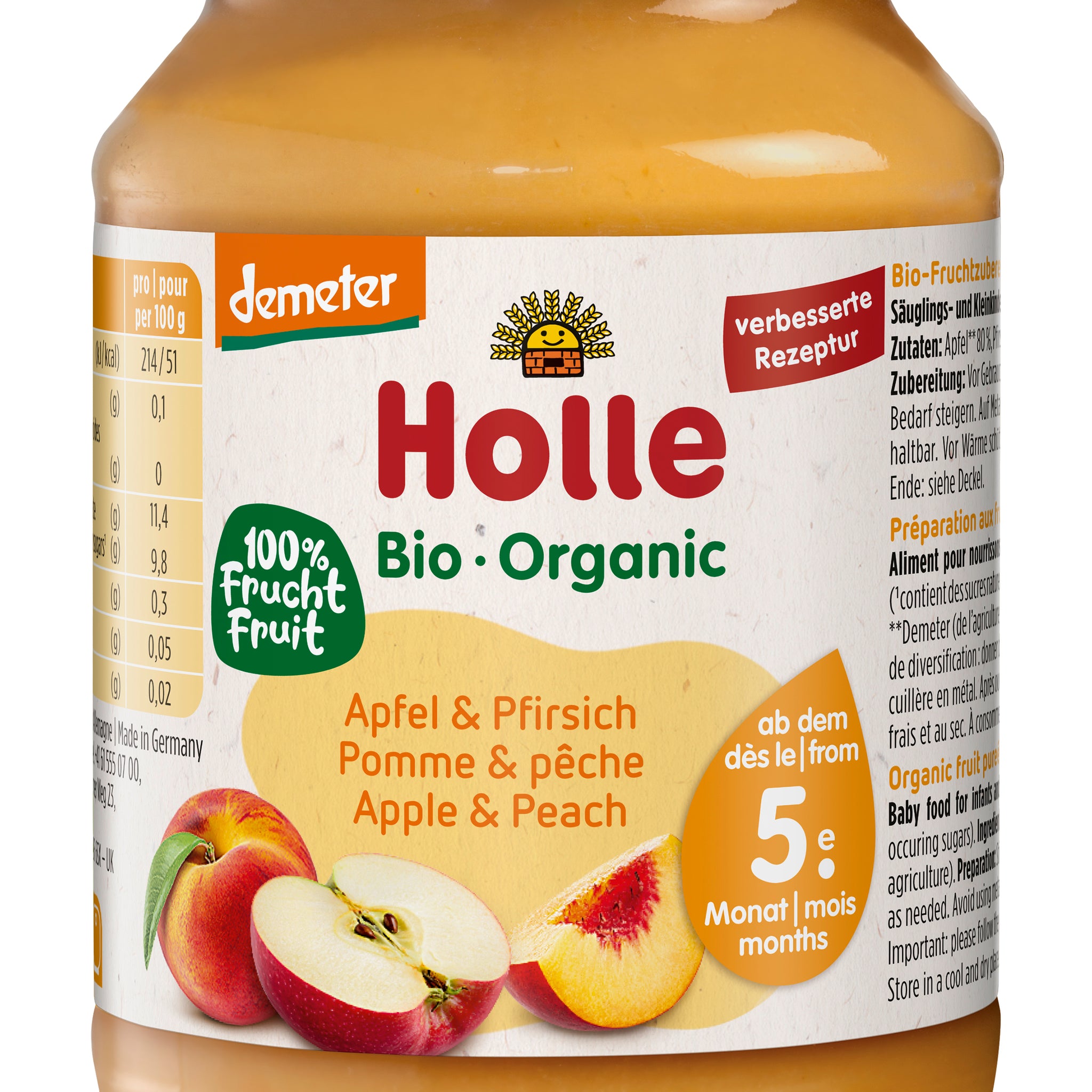 Holle Jablkovo-broskyňové pyré 190 g - 10798