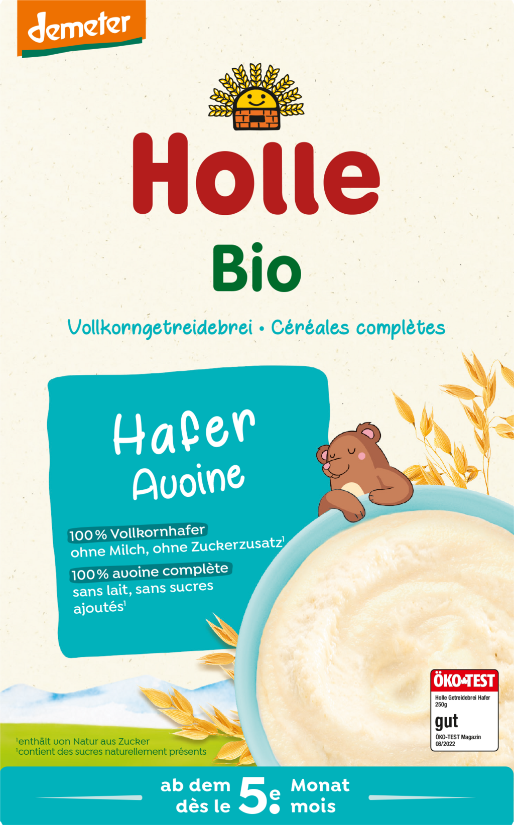 Holle Bio Celozrnná ovsená kaša pre bábätká 250 g - 32844