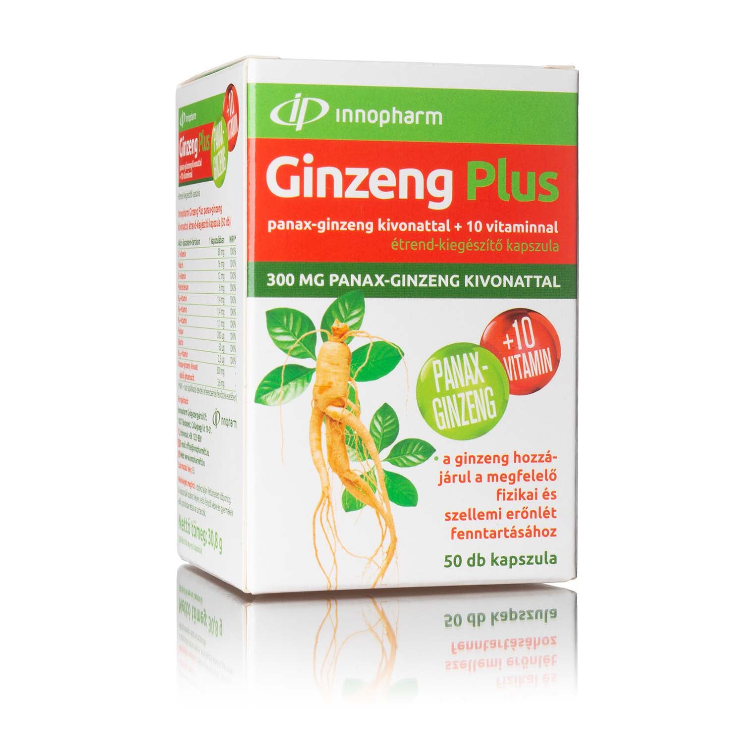 Innopharm ginseng plus panax-ginzeng s extraktom +10 vitamínov 50 šálok