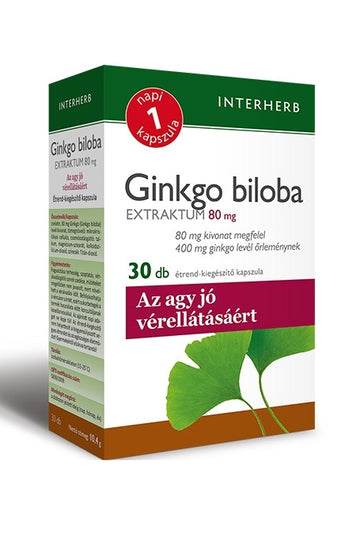 Interherb 1 ginkgo biloba extract 80 mg kapsuly denne 30 šálok