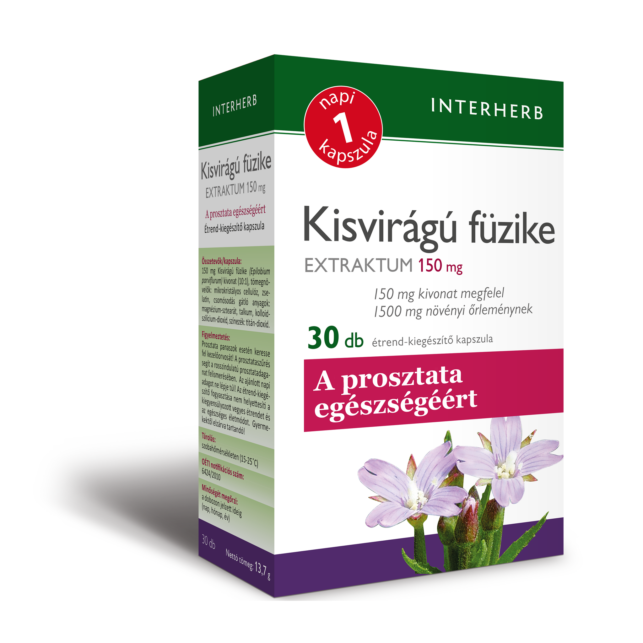 Interherb 1 kapsula denného extraktu z malých kvetín 30 ks