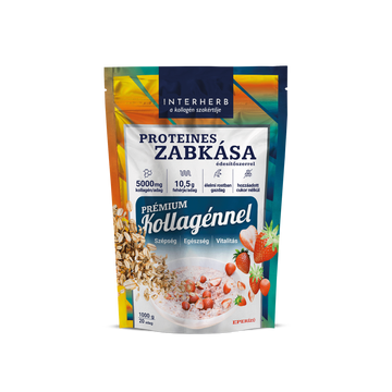 Interherb ovsené proteíny jahodová chuť (s prémiovým kolagénom) 1000 g