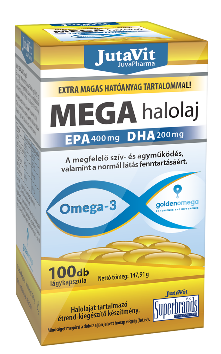 JutaVit Mega Omega-3 Rybí Olej Kapsuly 100 ks - 54838